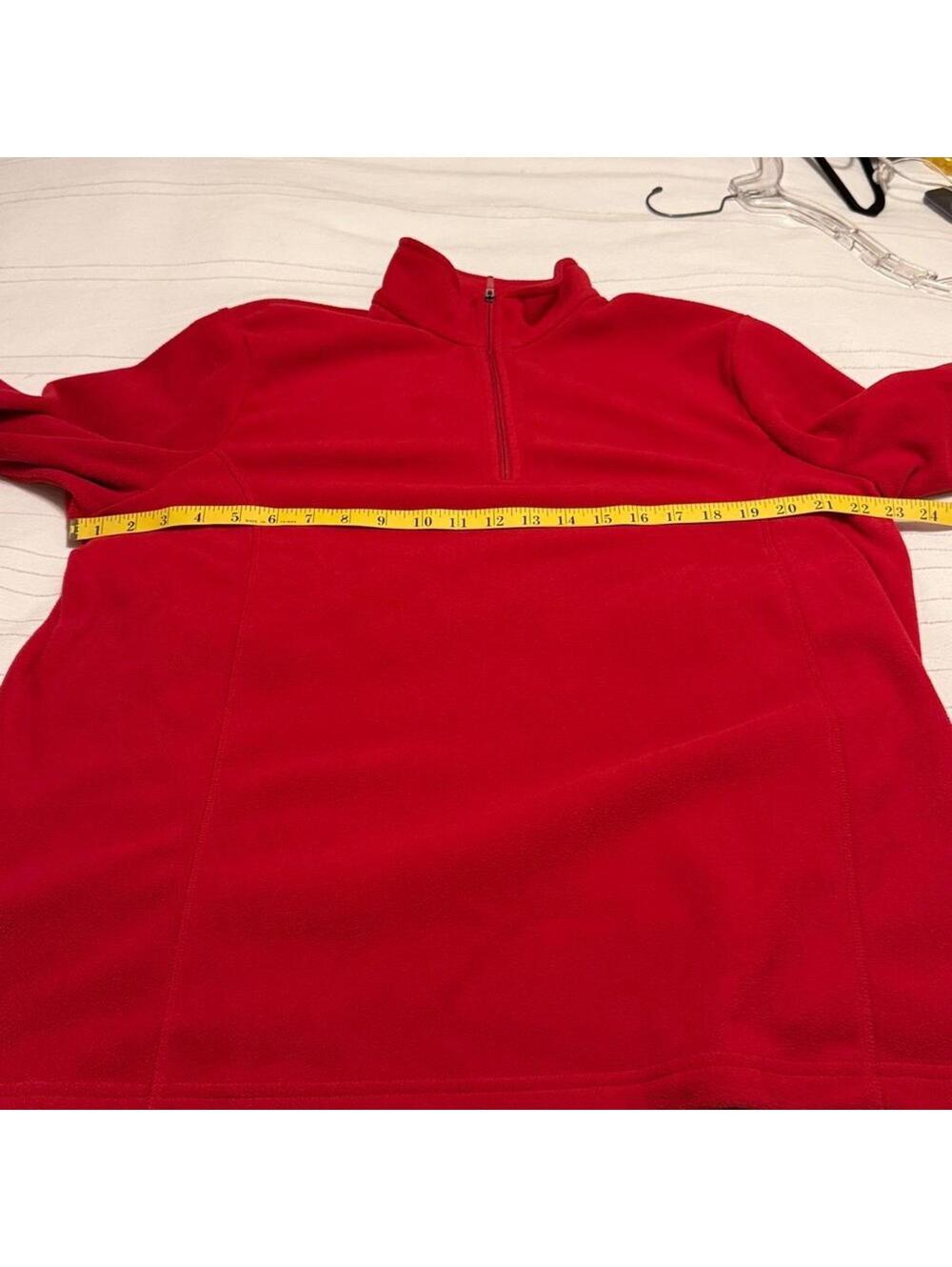 Lands End Women's Bold Red Full Zip Fleece Jacket Size XL Layering Outdoor - Picture 4 of 5